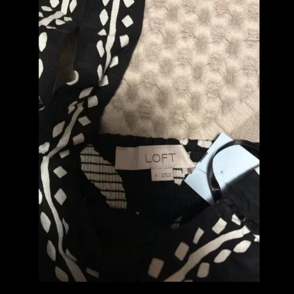 ANN TAYLOR LOFT LINEN BLEND FERN HALTER DRESS BLACK MINI NWOT $110 4 - Picture 8 of 9